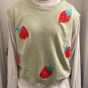Cropped Strawberry Sweater